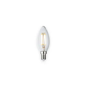 230V 4W LED SES Clear Candle Filament Lamp 2700K Dimmable