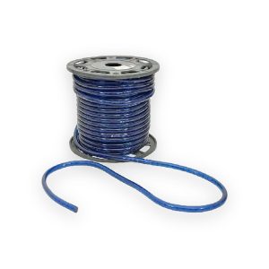 Blue 230V rope light on storage reel