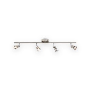230V GU10 Quad Bar Spotlight - Brushed Chrome