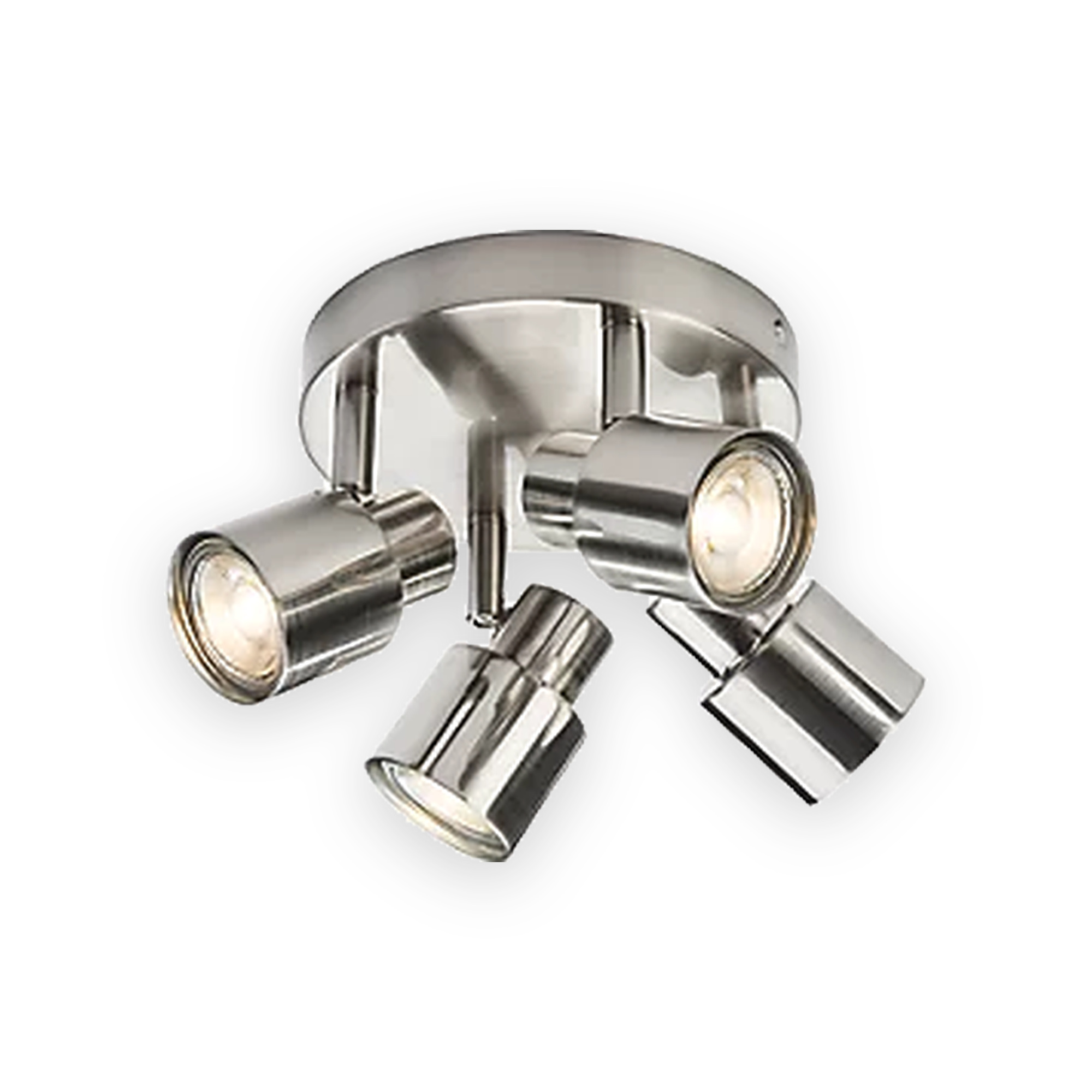 230v-gu10-quad-spotlight-brushed-chrome-csp3bc 230V GU10 Quad Spotlight - Brushed Chrome