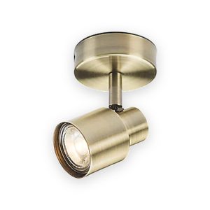 230V GU10 Single Spotlight - Antique Brass