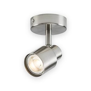230V GU10 Single Spotlight - Brushed Chrome