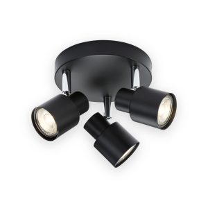 230V GU10 Triple Spotlight - Matt Black - CSP2MB