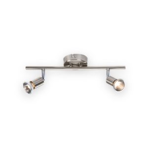 230V GU10 Twin Bar Spotlight- Brushed Chrome