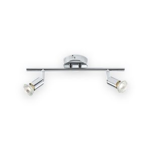 230V GU10 Twin Bar Spotlight - Chrome