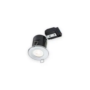230V IP20 Fixed GU10 Fire-Rated Downlight - Chrome