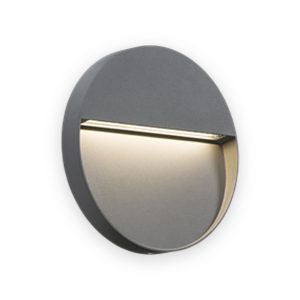 230V IP44 5W LED Round Wall/Guide Light - Grey