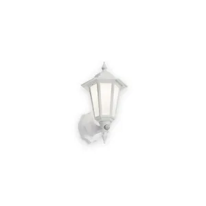 White LED wall lantern with frosted panels and sensor - LANT1WP