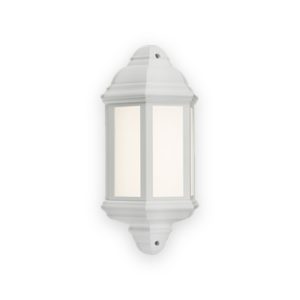 230V IP54 LED Half Wall Lantern - White