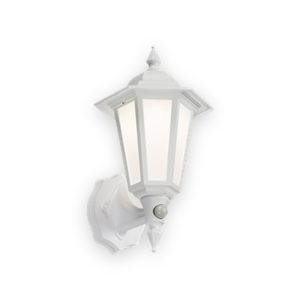 230V IP54 LED Wall Lantern With PIR - White