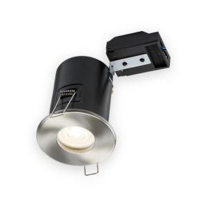 230V IP65 Fixed GU10 Fire-Rated Downlight - Brushed Chrome