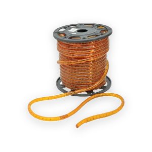 Orange 230V rope light on storage reel