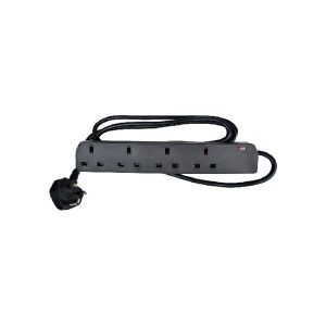 4 Gang 13A Extension Lead 2.0m Black