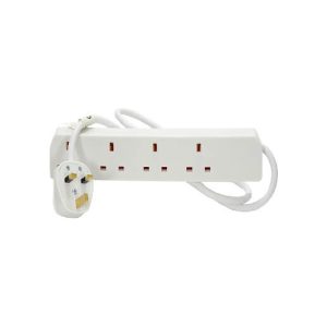 430.002UK 4 Gang Extension Leads 1.0m White