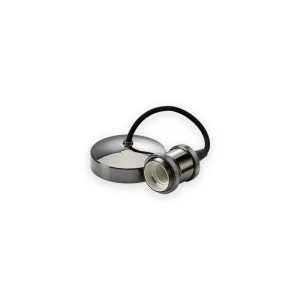 Knightsbridge 8271BN black nickel E27 vintage pendant set with black braided flex