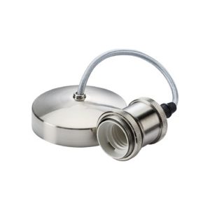 6" E27 Vintage Pendant Set - Brushed Chrome