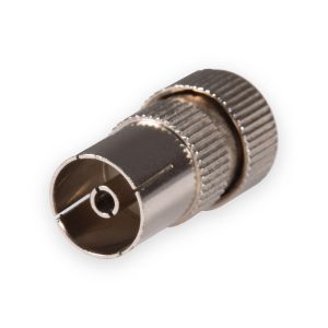 AV Link 766.086UK nickel plated brass precision coaxial socket with knurled grip and female contact