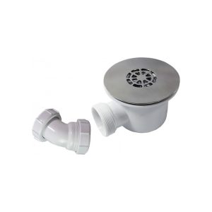 90mm Shower Waste With Metal-Chrome Grate