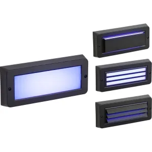 230V IP65 5W Blue LED Surface Mount Brick light - Black