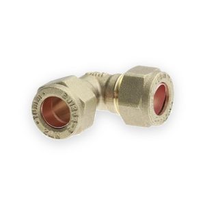 Brass 8mm compression elbow with two compression nuts