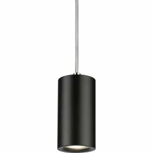 Knightsbridge Dasan Single Short Fixed Round Pendant Black
