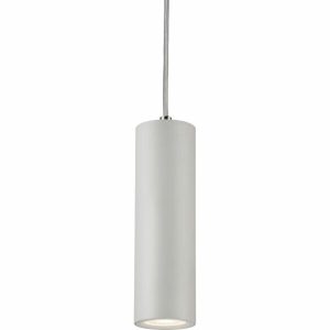 Knightsbridge Dasan Single Long Fixed Round Pendant White