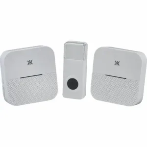 Wireless Plug in Dual Receiver Door Chime System - White