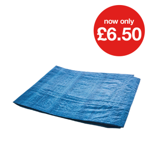 Amtech 550cm (18ft) x 365cm (12ft) 120 gsm UV tarpaulin - blue