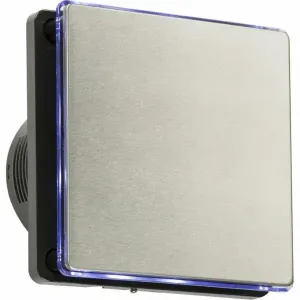 Knightsbridge 100mm/4 inch LED Backlit Extractor Fan with Humidistat and Overrun Timer - Black and Stainless Steel