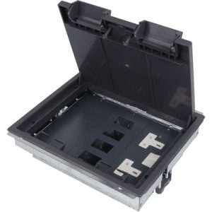 Floor Box 3 Compartment 1 Switched Socket + 1- 4 Data + 1 Blank