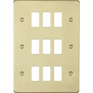 Knightsbridge 9G Grid Faceplate - Brushed Brass