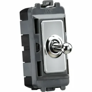Knightsbridge 20AX 1G DP Toggle Switch - Polished Chrome