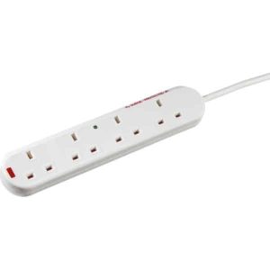 13A 4G 2m Surge Protected Extension Lead with Neon
