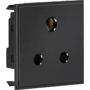 Knightsbridge 5A Unswitched Round Socket Module 50 x 50mm - Black