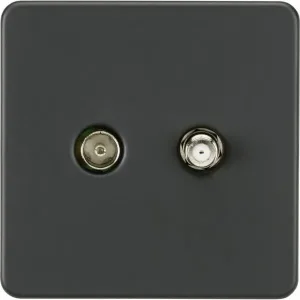 Knightsbridge TV & SAT TV Outlet (Isolated) - Anthracite