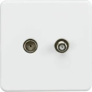 Knightsbridge TV and SAT TV Outlet (Isolated) - Matt white