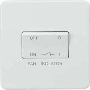 Knightsbridge 10AX Fan Isolator Switch - Matt white