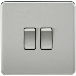 Aquaflow 10AX 2G 2-Way Switch - Brushed Chrome