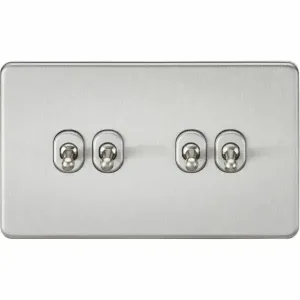 Knightsbridge 10AX 4G 2-Way Toggle Switch - Brushed Chrome