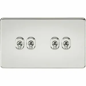 Knightsbridge 10AX 4G 2-Way Toggle Switch - Polished Chrome