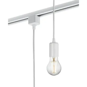 Knightsbridge 230V 1.8M E27 Contemporary Track Pendant - White