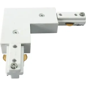 230V Track L Right Angle Connector - White