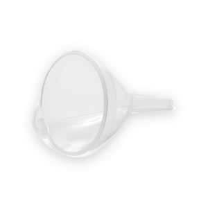 Addis small clear plastic funnel with hanging loop and narrow spout