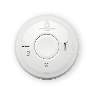 Aico Ei3018 white carbon monoxide alarm with central test button