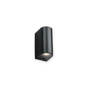 ALANA - 230V IP65 GU10 Polycarbonate Up/Down Wall Light - Black