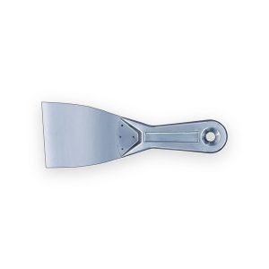 Allway T30S 76mm stiff stainless-steel putty knife, reverse side with handle opening