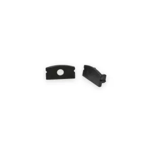 Aluminium Surface Mount Profile End Caps - Black