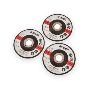 Amtech 115mm (4.5") metal cutting disc set – 3 Piece