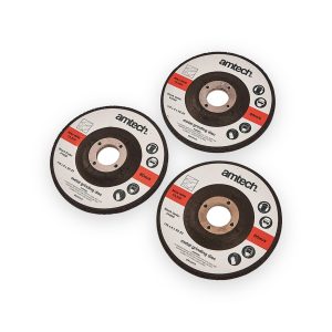 Amtech 115mm (4.5") metal grinding disc set – 3 Piece