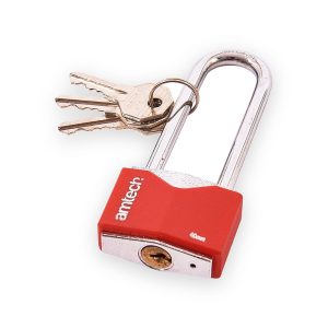 Amtech 40mm Long shackle rhombic chrome plated iron padlock